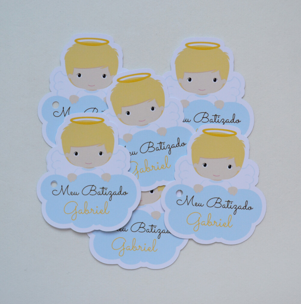 Tag Lembrancinha Personalizada Batizado Anjinho | Batismo