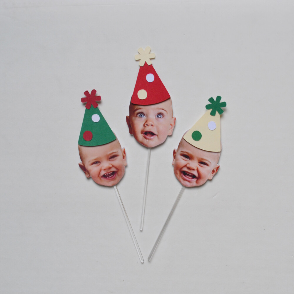 Topper de Doce Rostinhos Personalizado para Festa Infantil