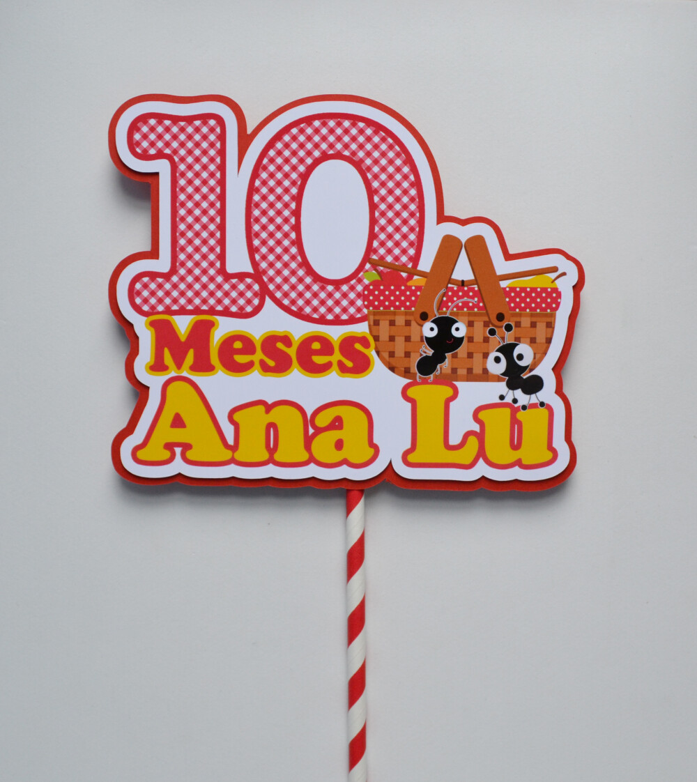 Topo de Bolo Picnic Personalizado para Festa Infantil