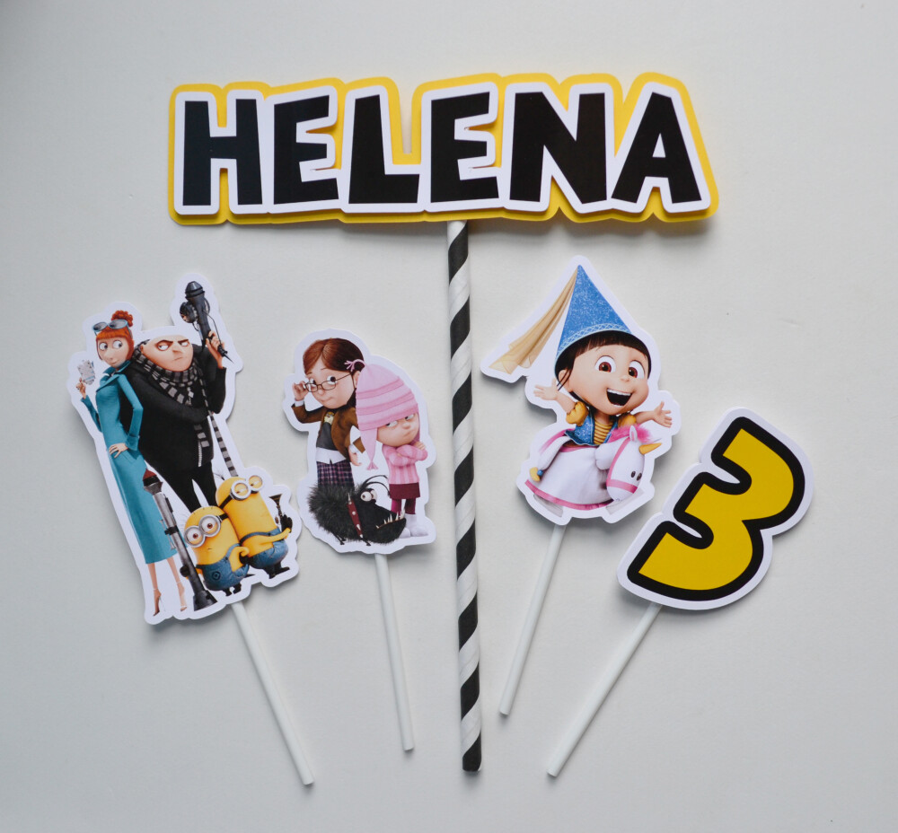 Topo de Bolo Meu Malvado Favorito Personalizado | Minions