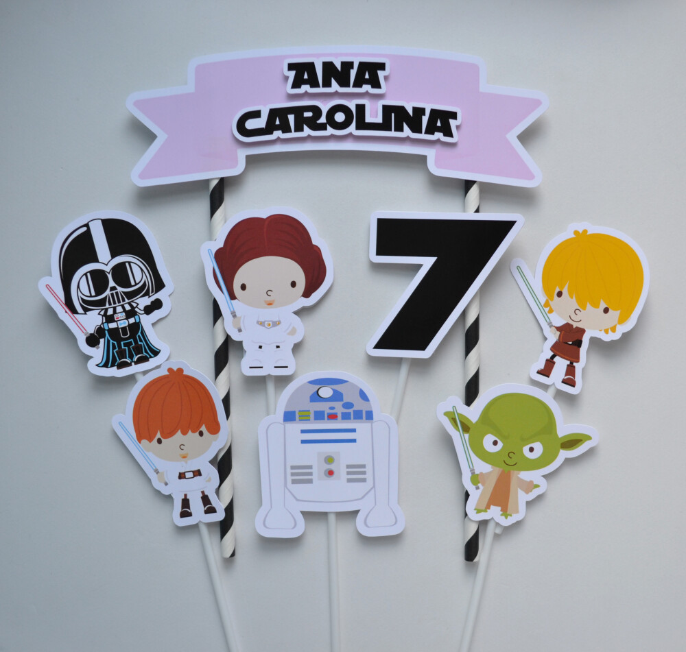 Topo de Bolo Star Wars Princesa Leia