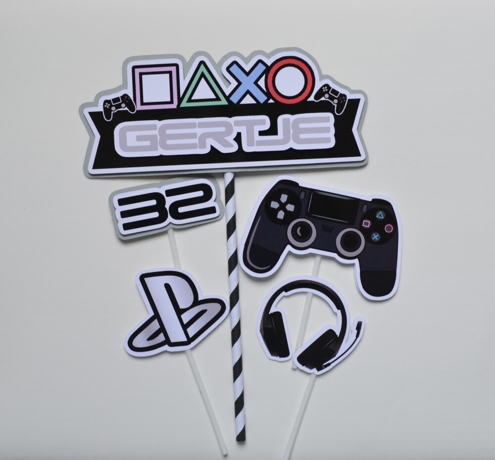 Topo de Bolo PlayStation Personalizado Gamer PS4 PS5 Festa