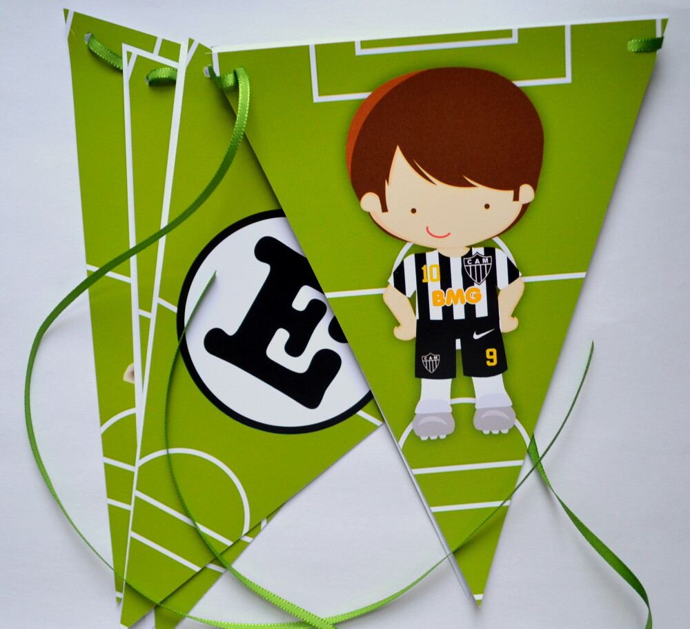 Bandeirolas Futebol Personalizadas para Festa Infantil
