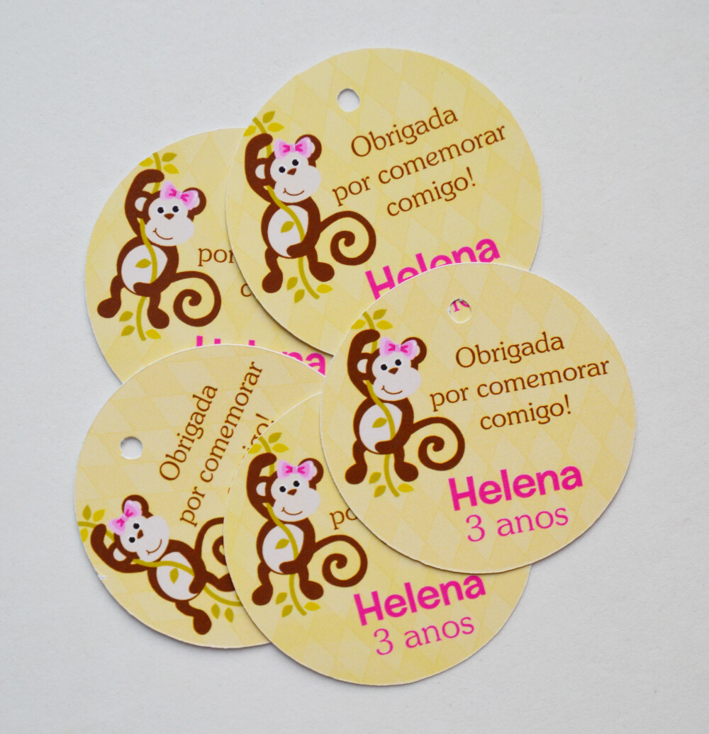 Tag Lembrancinha Macaquinho Personalizada | Festa Infantil