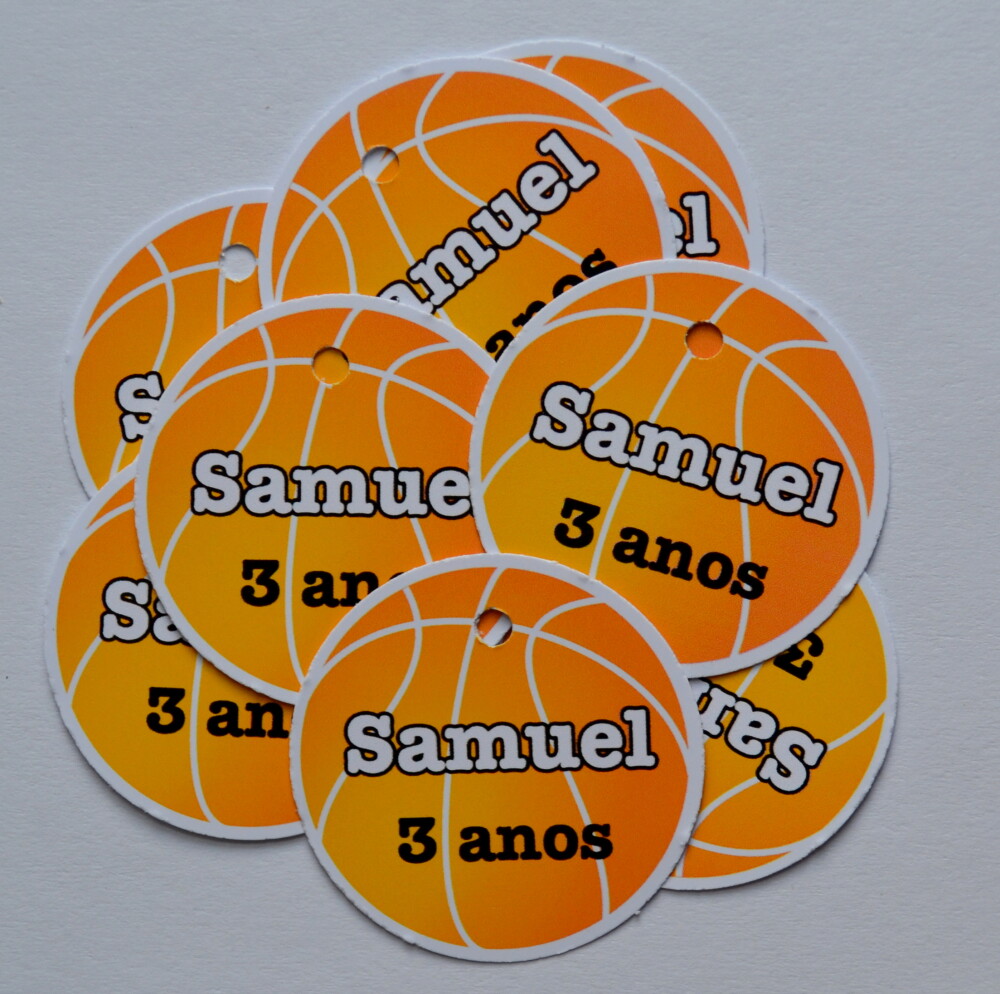 Tag Personalizada Lembrancinha Basquete para Festa