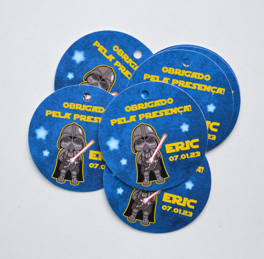 Tag Lembrancinha Star Wars Personalizada para Festa Jedi