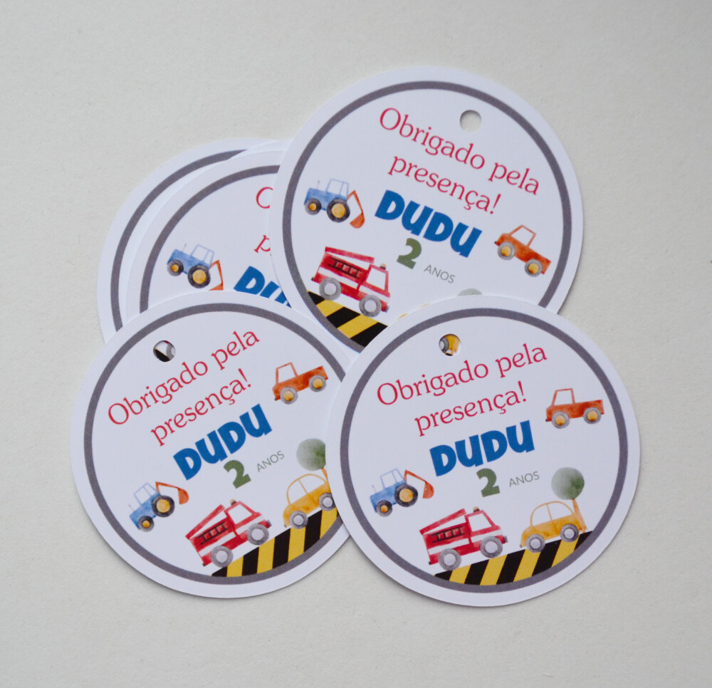 Tag Lembrancinha Meios de Transporte Personalizada