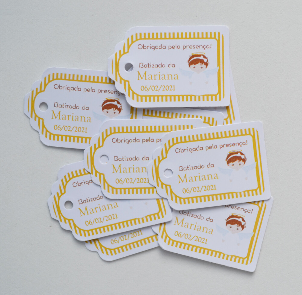Tag Personalizada para Lembrancinha de Batizado | Elegante
