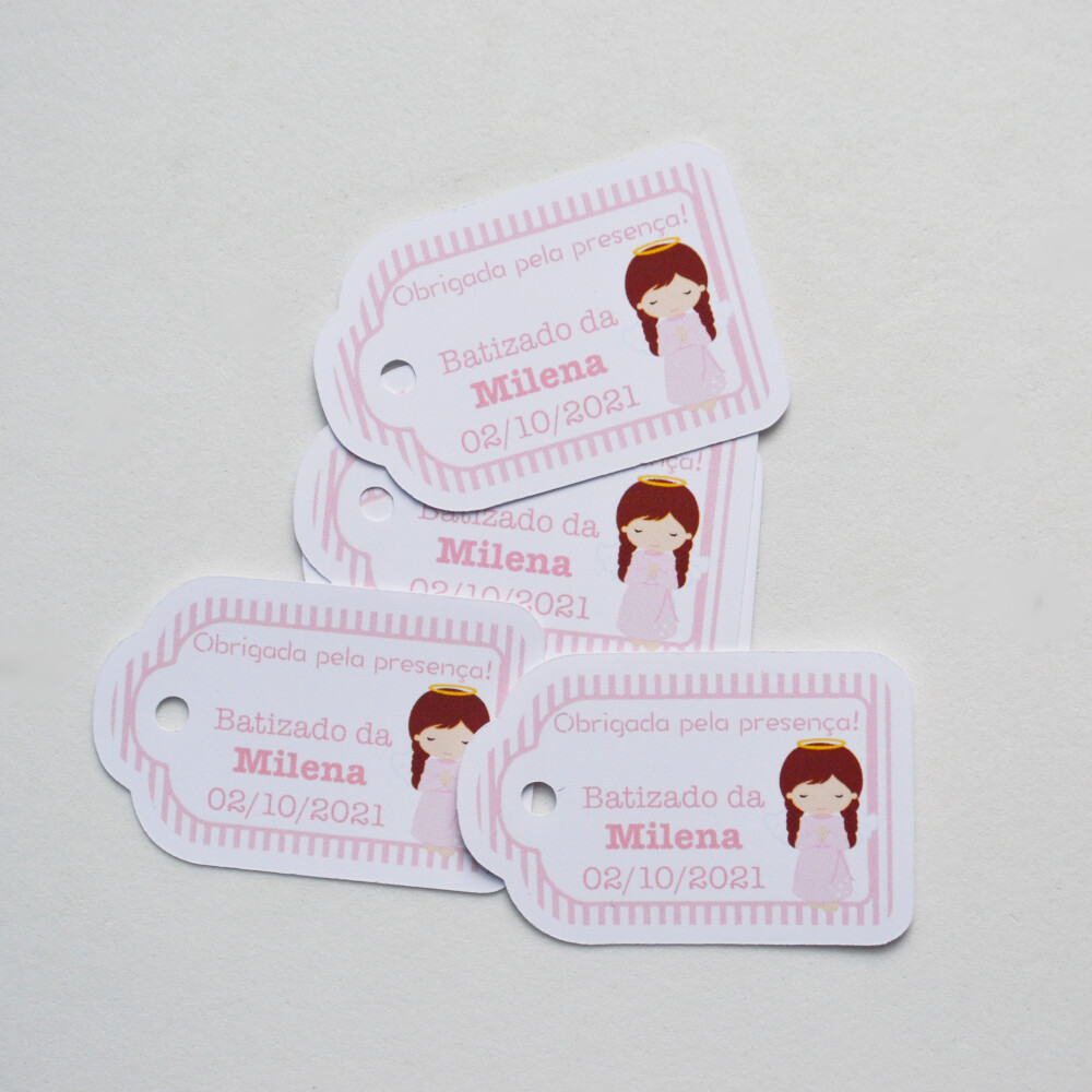 Tag Personalizada para Lembrancinha de Batizado | Elegante
