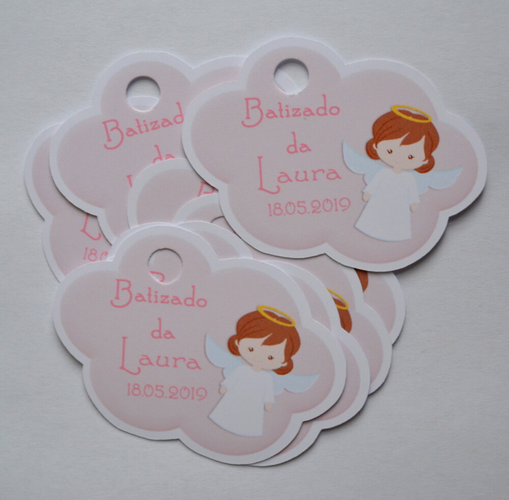 Tag Personalizada para Lembrancinha de Batizado | Elegante