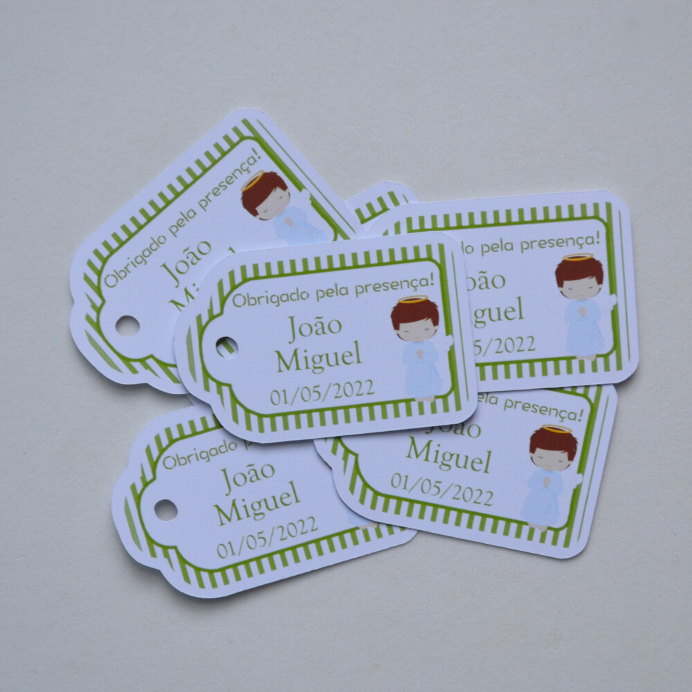 Tag Personalizada para Lembrancinha de Batizado | Elegante