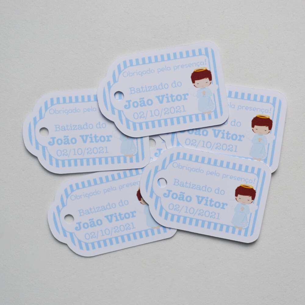 Tag Personalizada para Lembrancinha de Batizado | Elegante