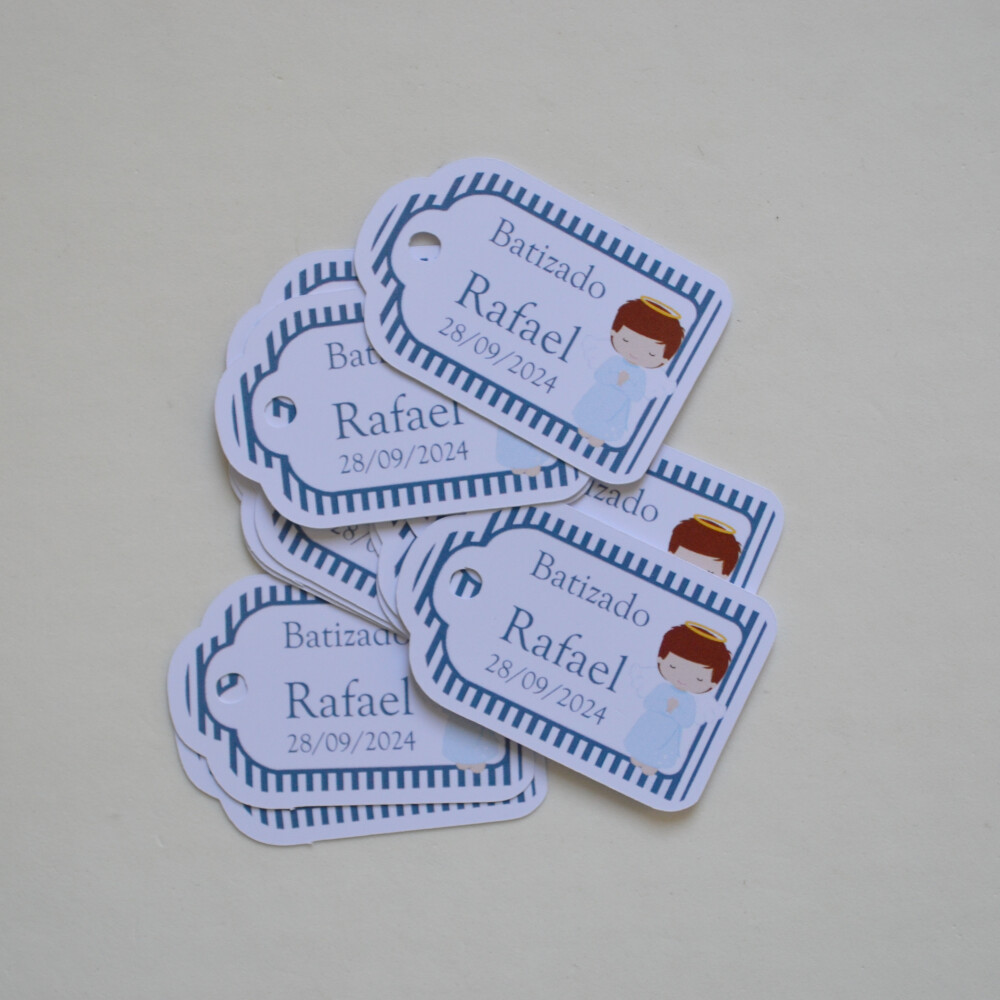 Tag Personalizada para Lembrancinha de Batizado | Elegante