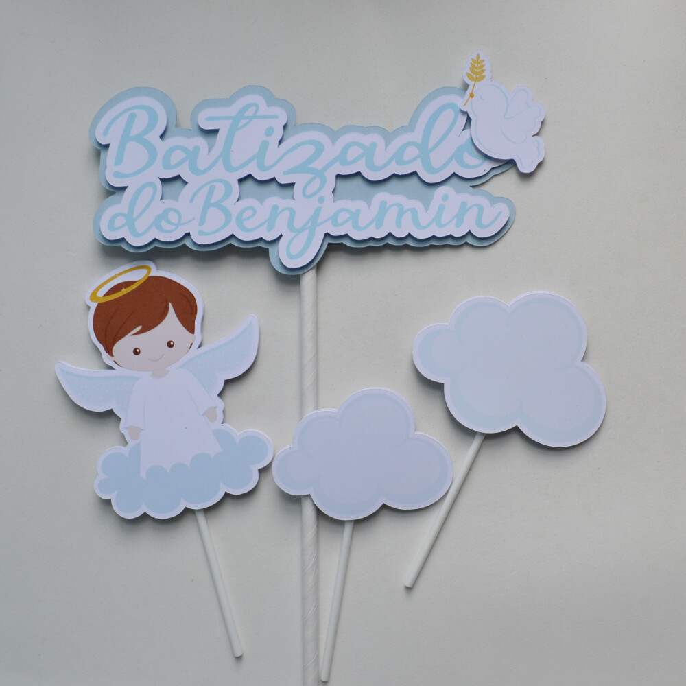 Topo de Bolo Batizado Personalizado | Decoração Religiosa