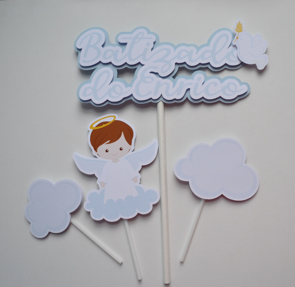 Topo de Bolo Batizado Personalizado | Decoração Religiosa