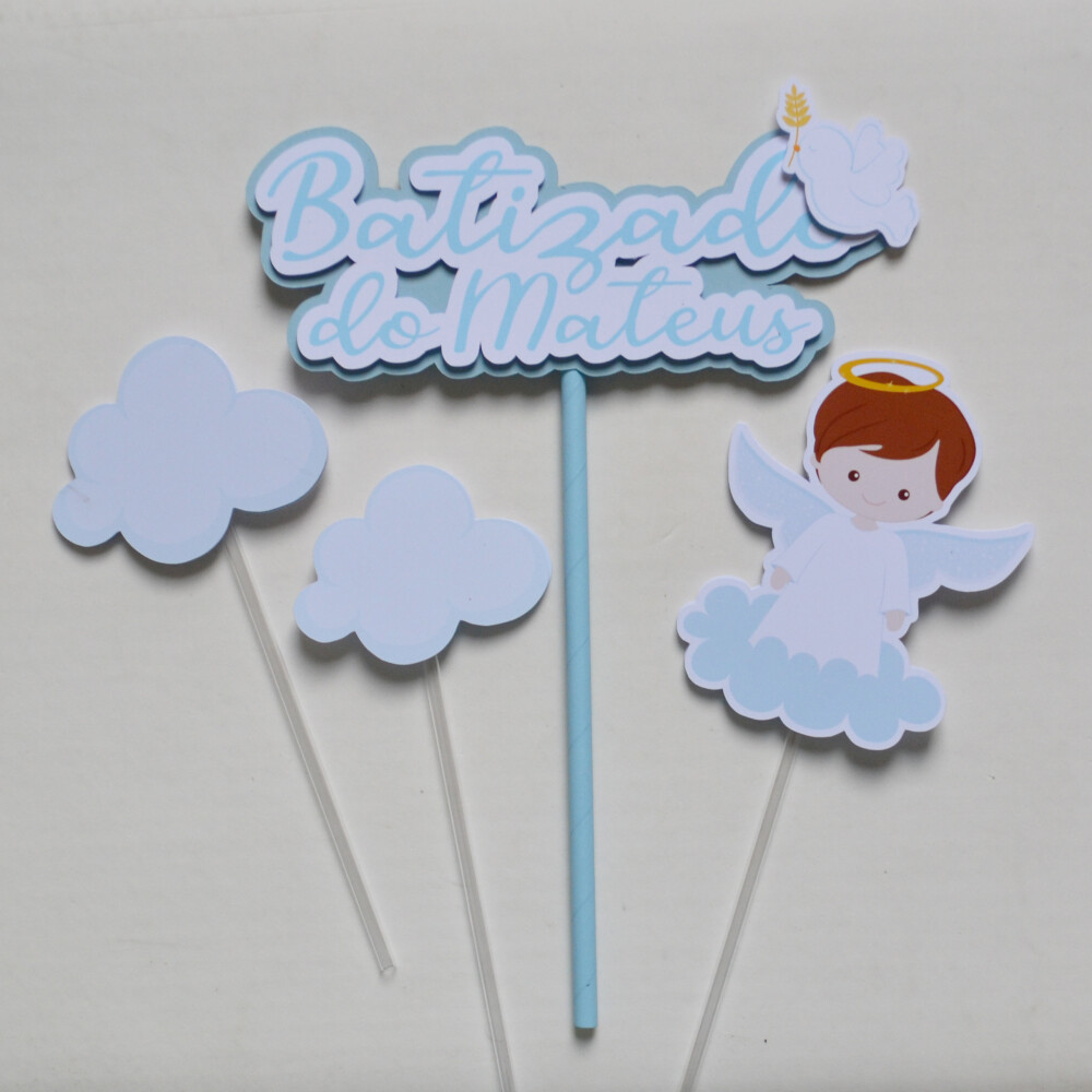 Topo de Bolo Batizado Personalizado | Decoração Religiosa