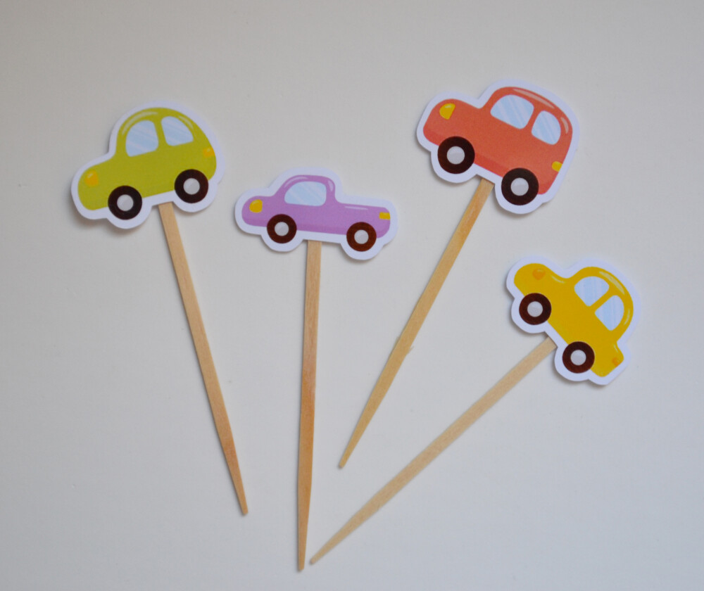 Topper de Doce Carrinhos Personalizado para Festa Infantil