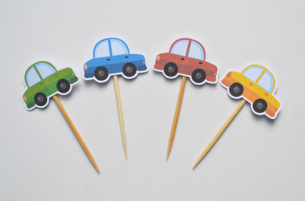 Topper de Doce Carrinhos Personalizado para Festa Infantil