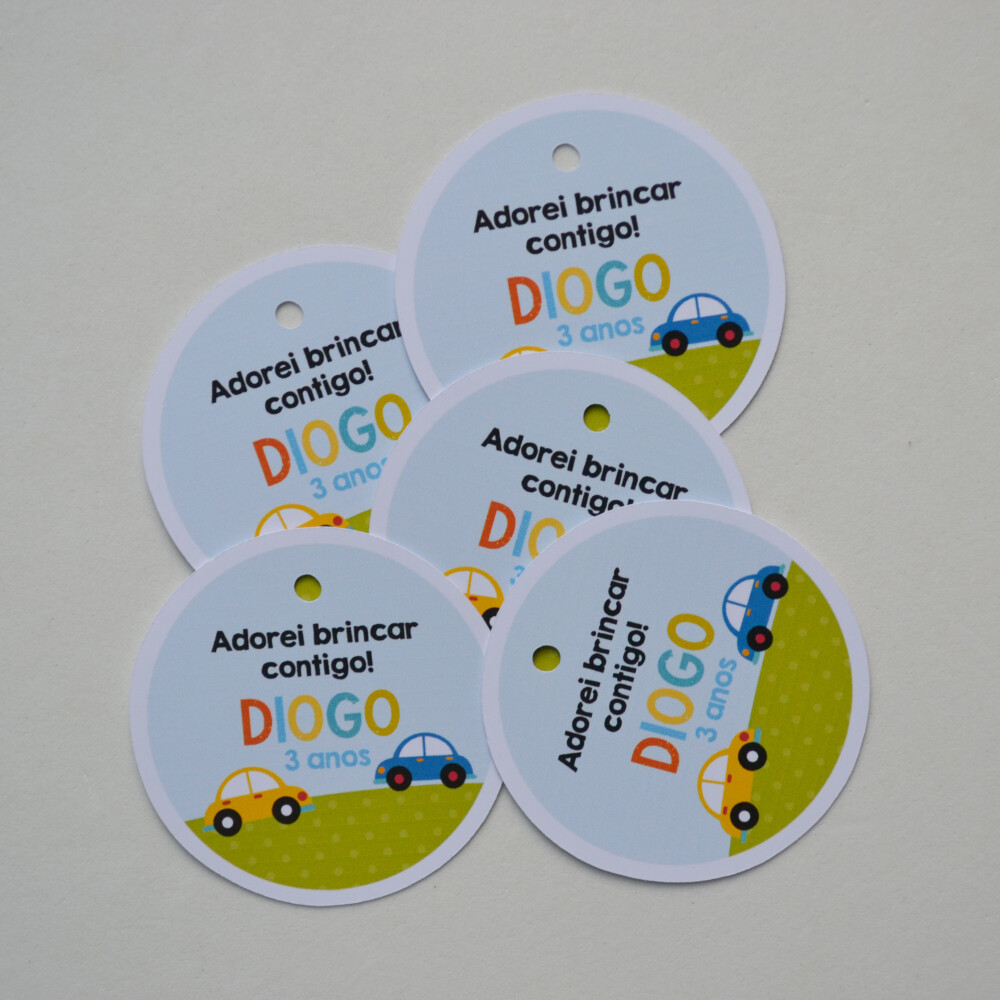 Tag Lembrancinha Carrinhos Personalizada | Festa Infantil