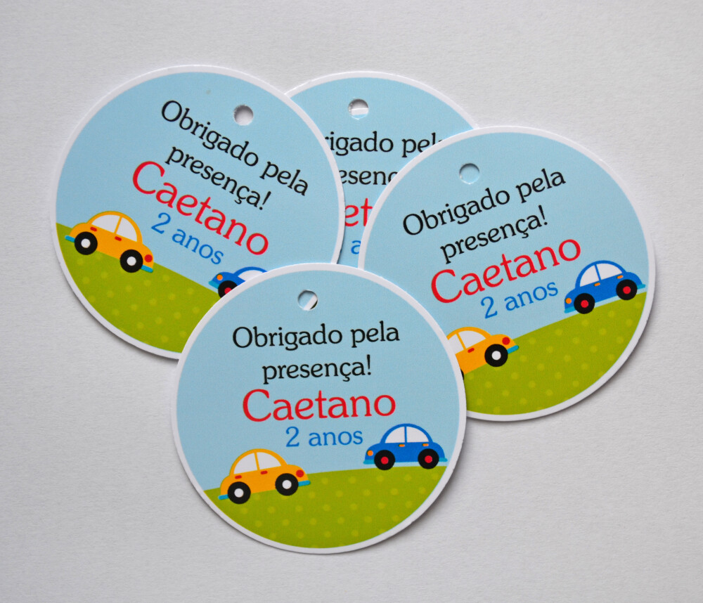Tag Lembrancinha Carrinhos Personalizada | Festa Infantil