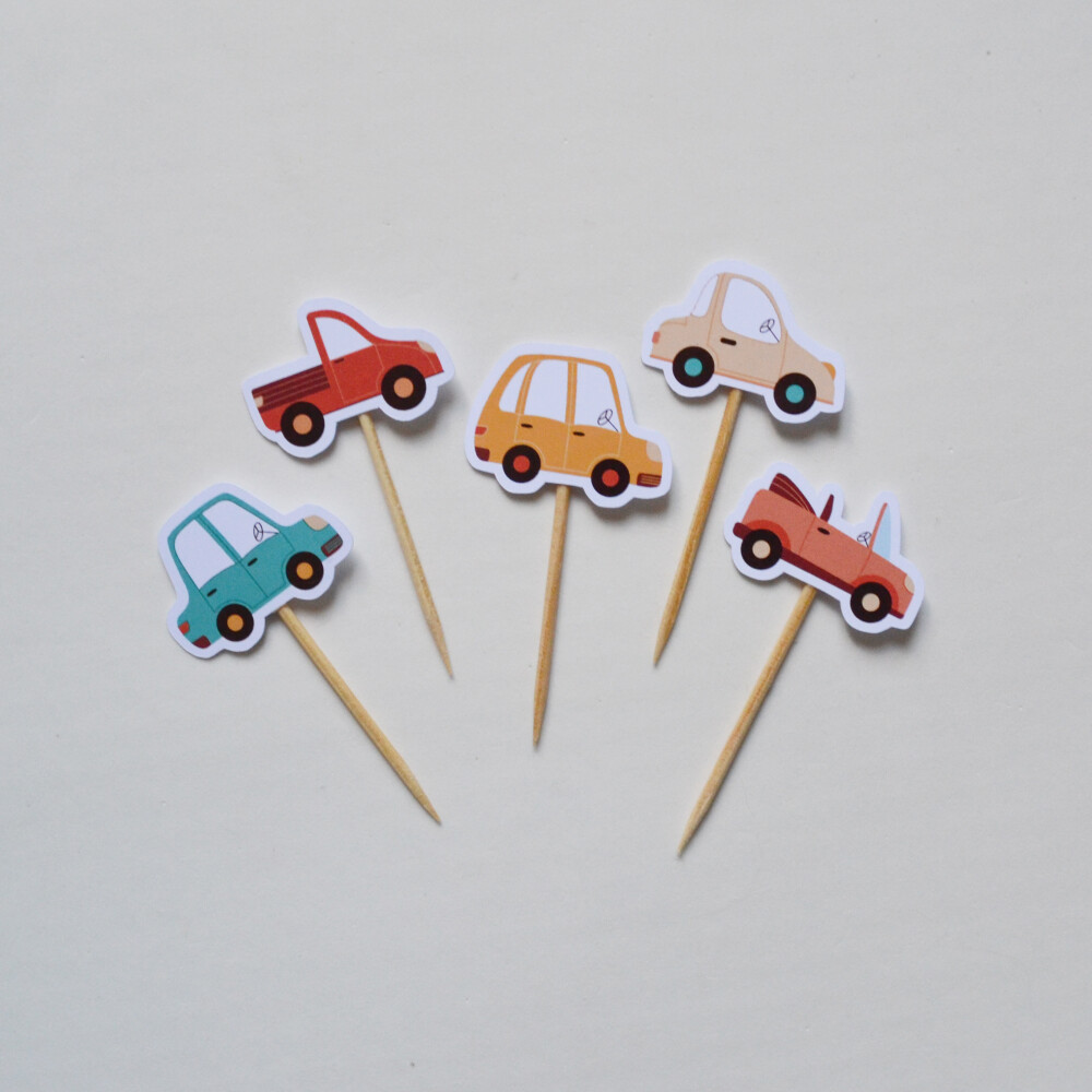 Topper de Doce Carrinhos Personalizado para Festa Infantil