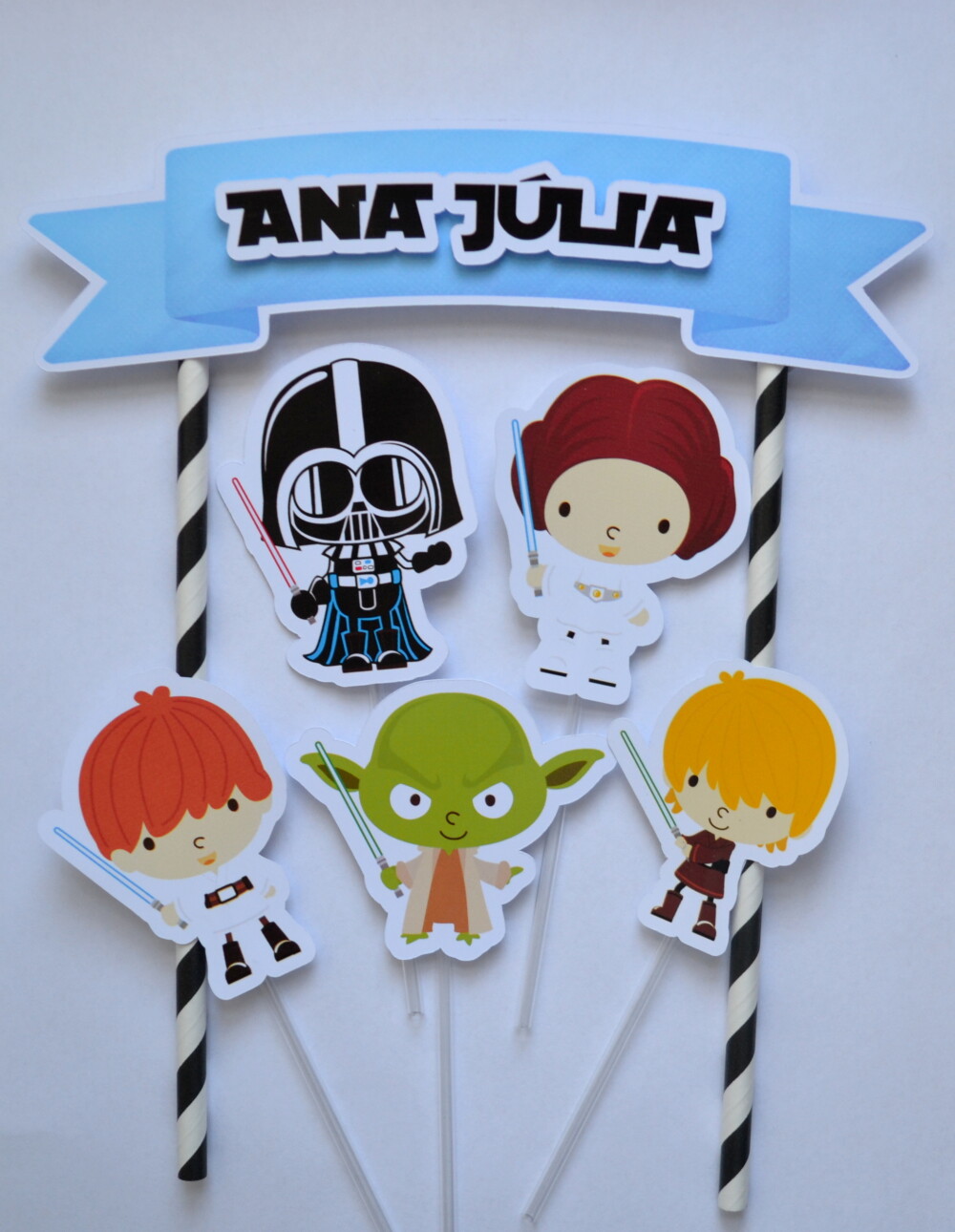 Topo de Bolo Star Wars Personalizado | Festa Jedi e Galáxia