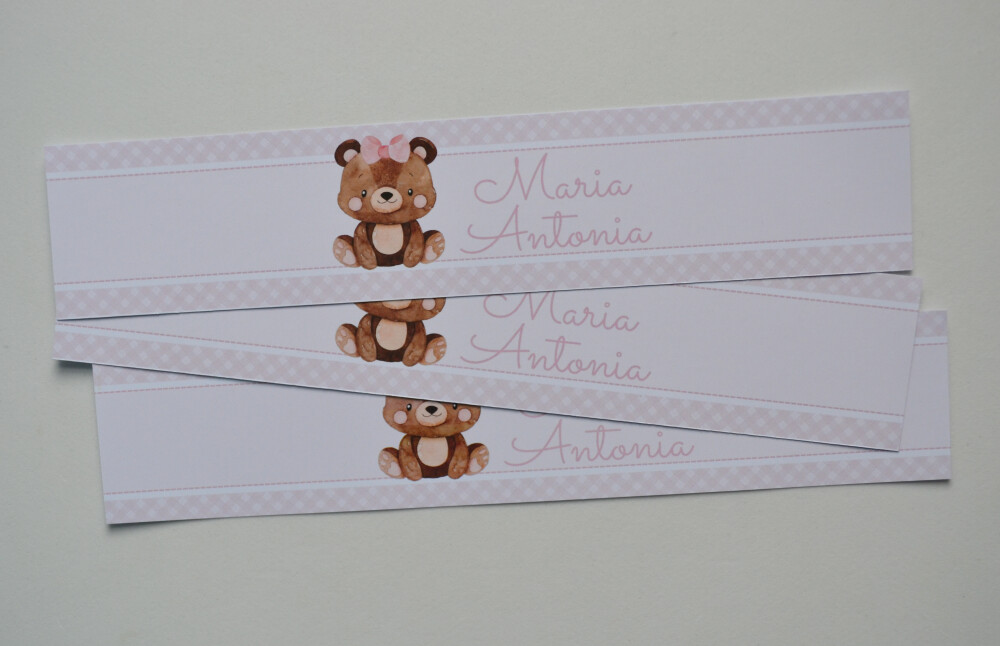 Adesivo para Garrafinha Ursinhos Personalizado | Festa Infantil