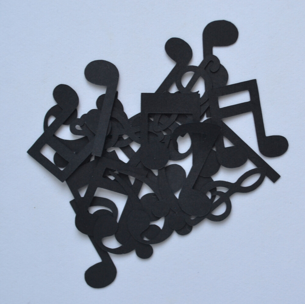 Notas Musicais Apliques p/ Parede - 6 Unidades