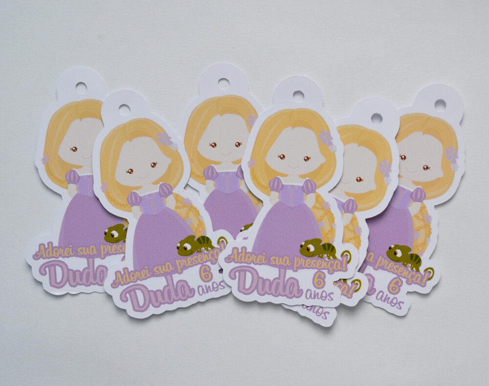 Tag Lembrancinha Rapunzel Personalizada | Festa Infantil