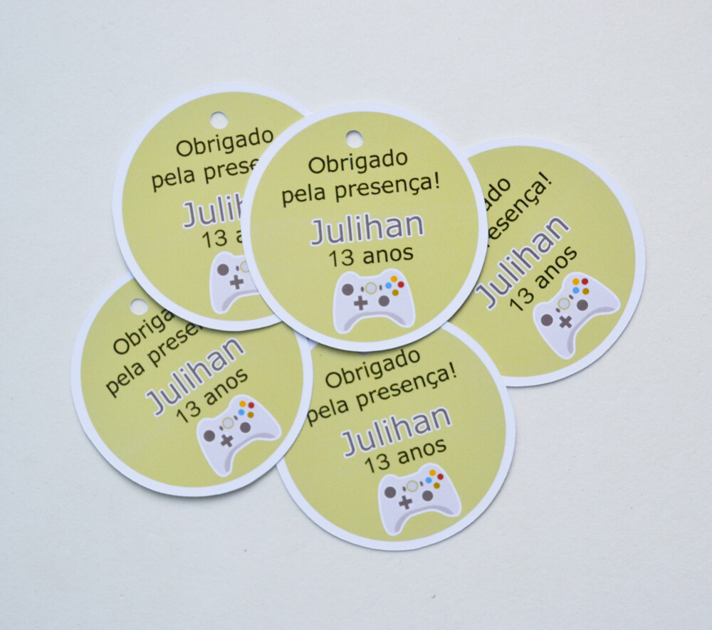 Tag Lembrancinha Personalizada Xbox | Festa Gamer Infantil