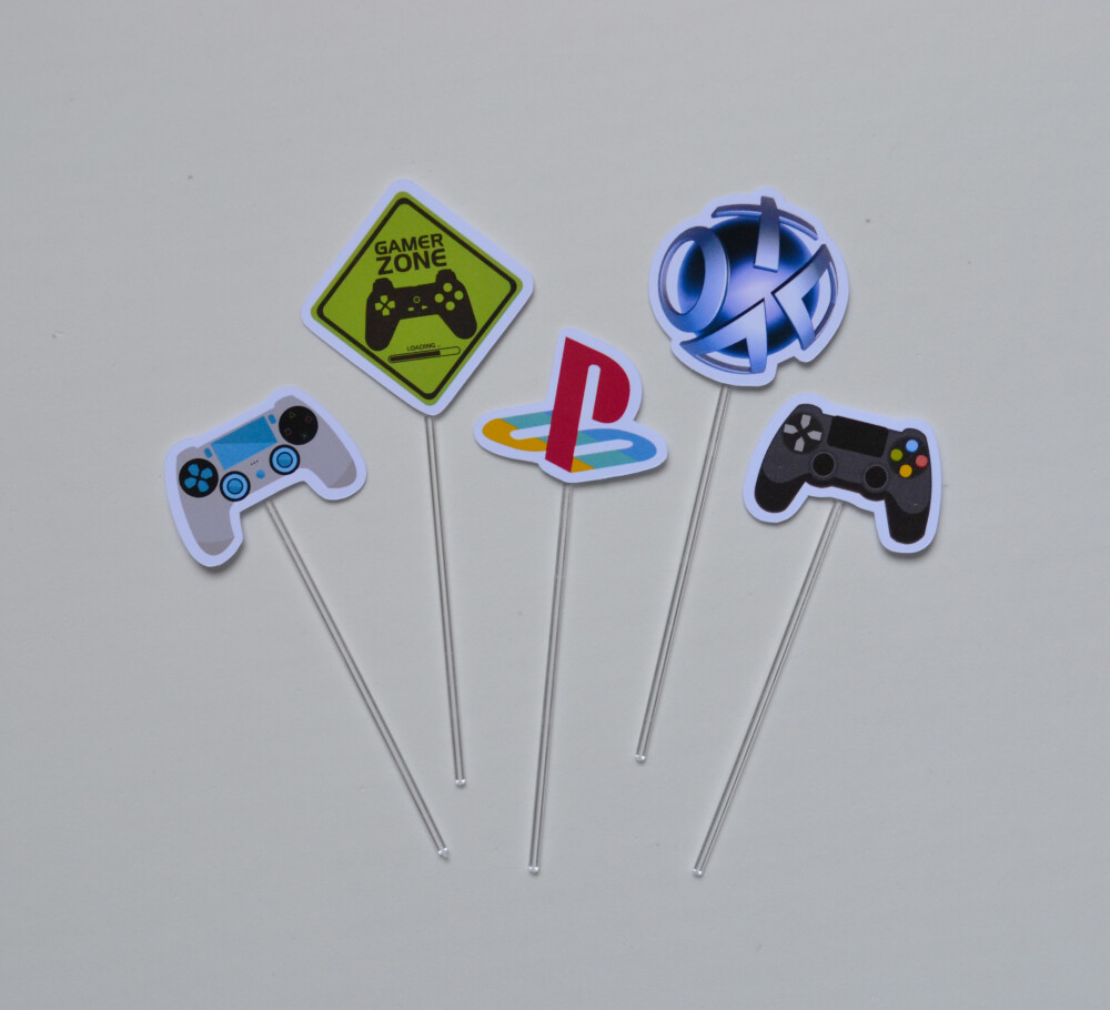 Topper de Doce PlayStation Personalizado para Festa Gamer