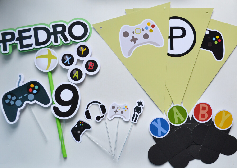 Kit Festa Xbox personalizado para festa infantil