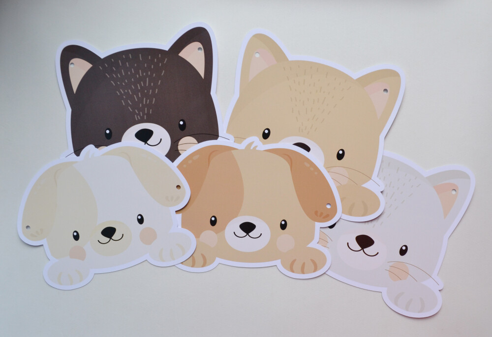 Varal Decorativo Pet - Gatinhos e Cachorrinhos