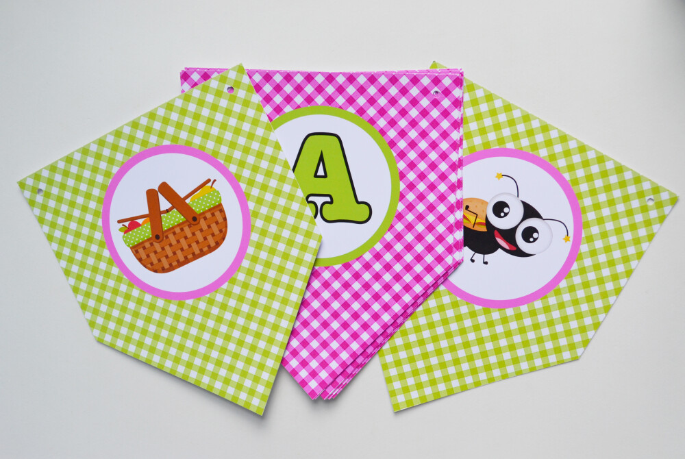 Bandeirolas Picnic Personalizadas para Festa e Aniversário