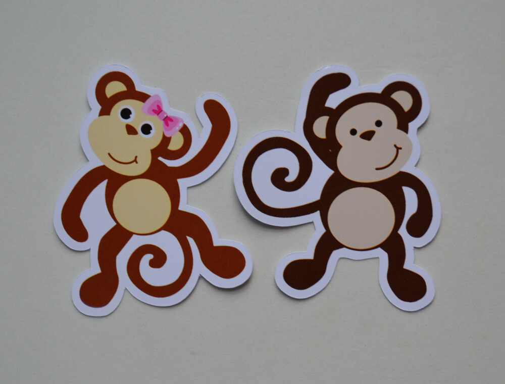 Aplique para Tubete Macaquinho Personalizado | Festa Infantil