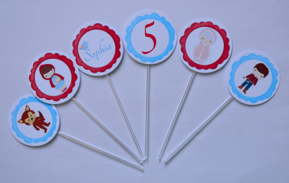 Topper de Doce Chapeuzinho Vermelho Personalizado Festa Infantil