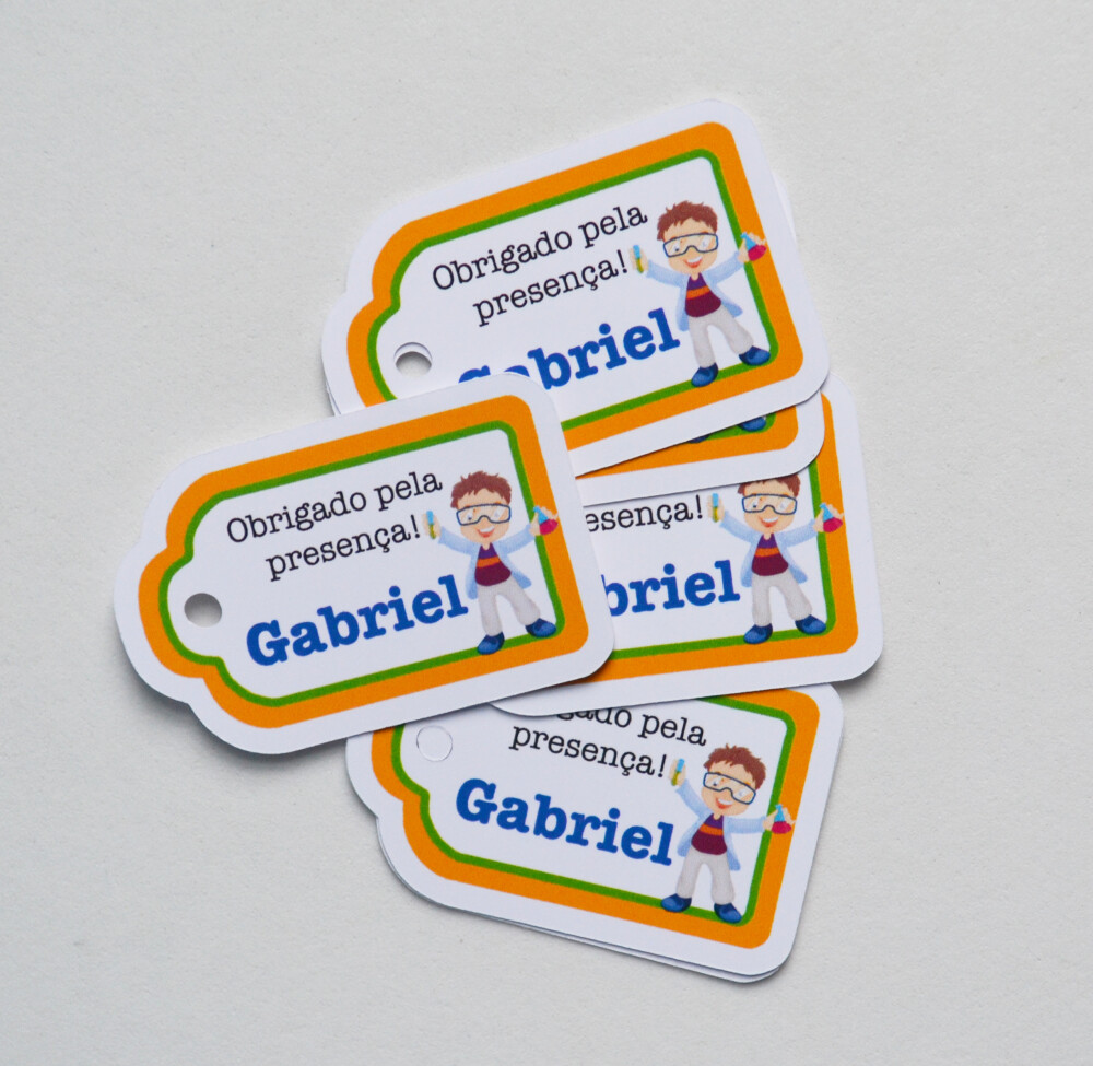 Tag Lembrancinha Cientista Personalizada | Festa Científica