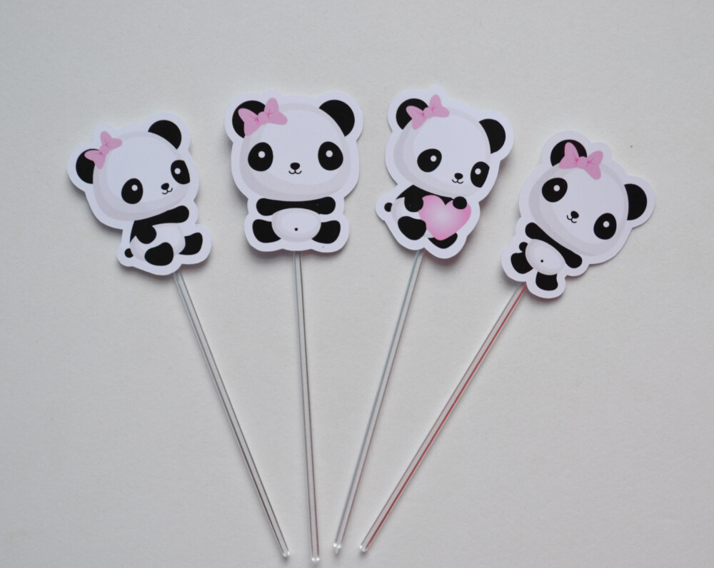 Topper de Doce Panda Personalizado para Festa Infantil