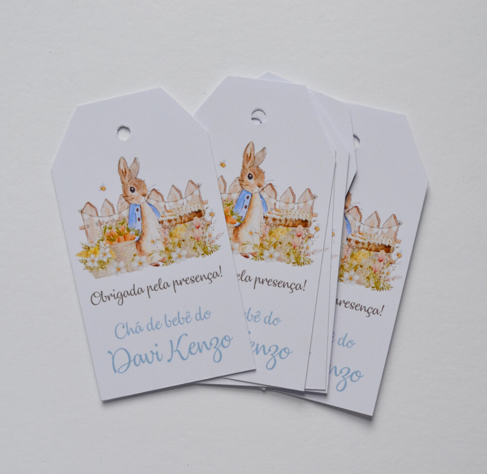 Tag Lembrancinha Coelho Peter Rabbit Personalizada