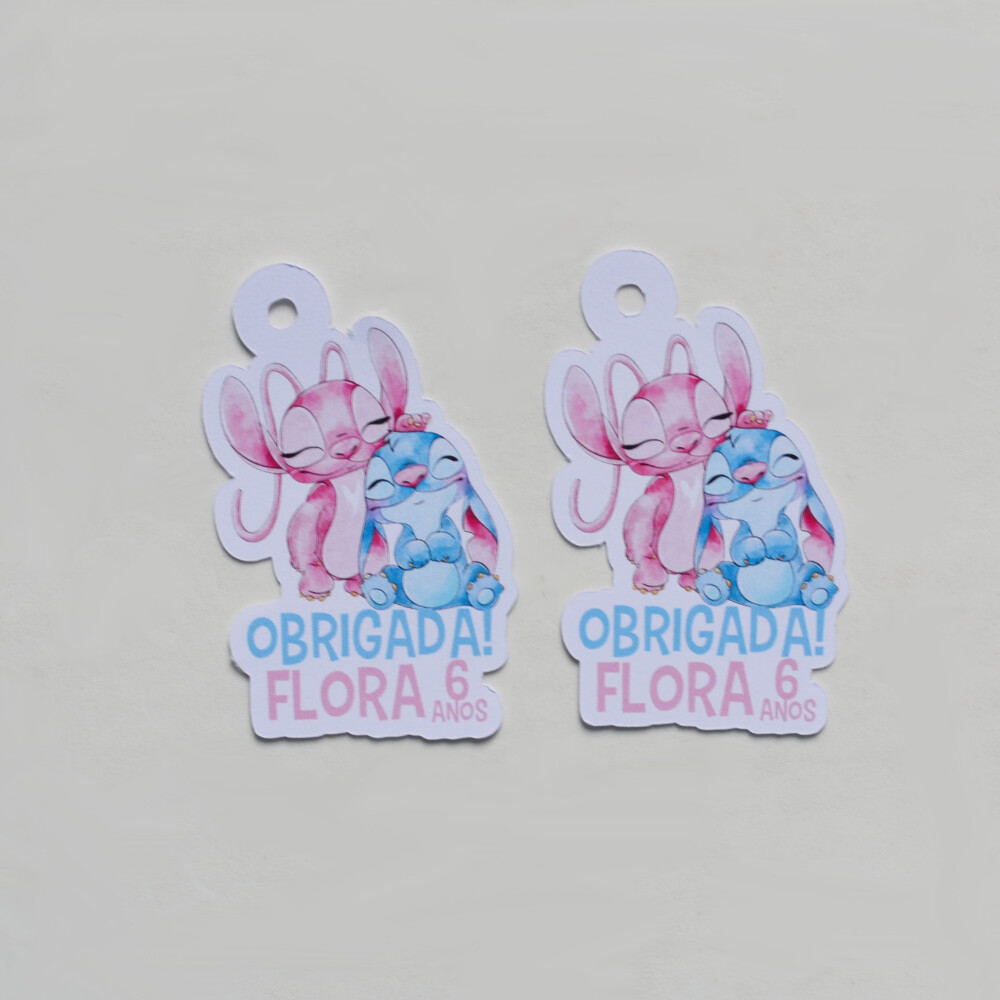 Tag Lembrancinha Stitch Personalizada | Festa Disney
