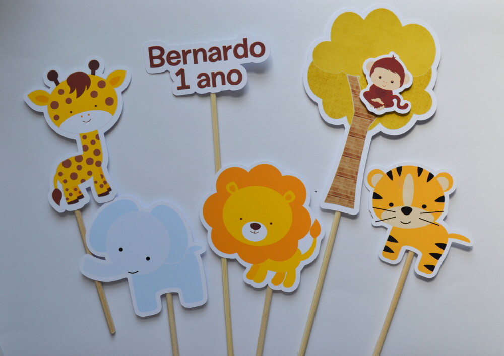 Topo de Bolo Safari