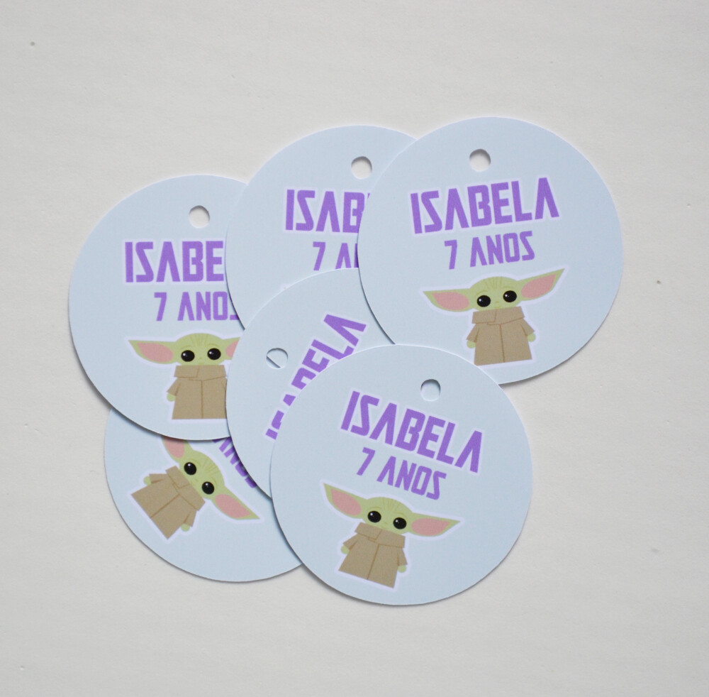 Tag Lembrancinha Baby Yoda Personalizada | Festa Star Wars