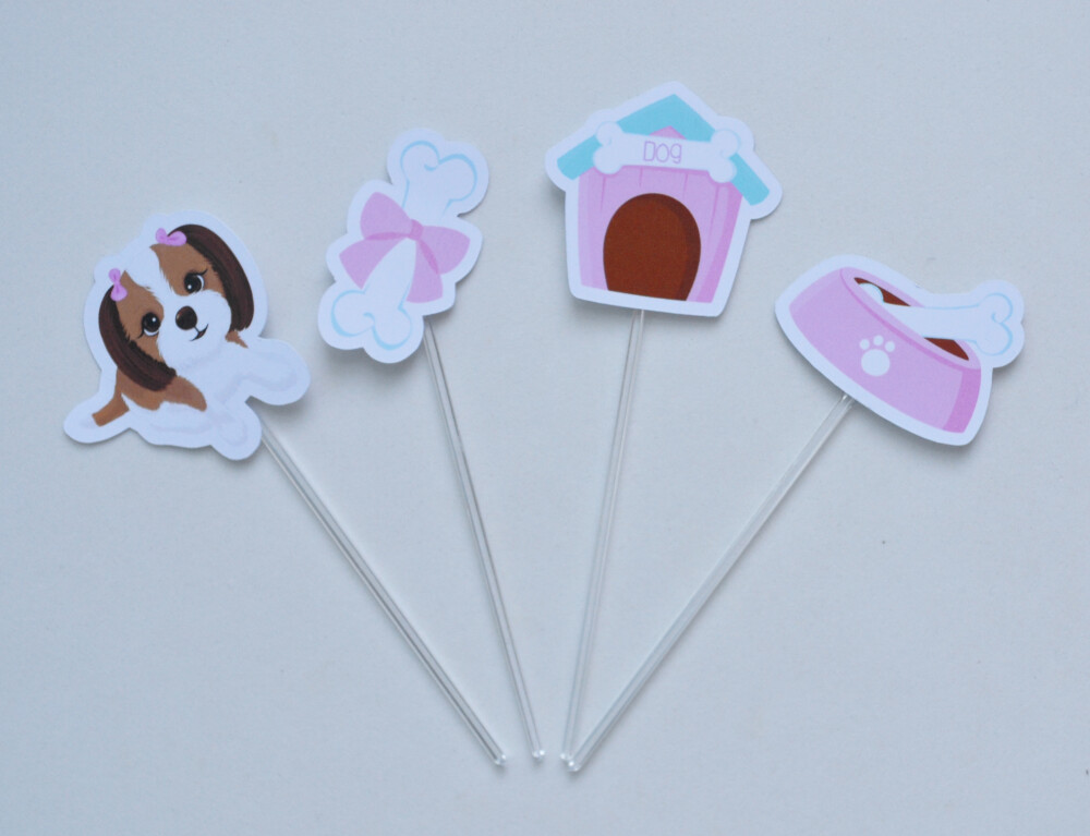 Topper de Doce Cachorrinho Personalizado para Festa