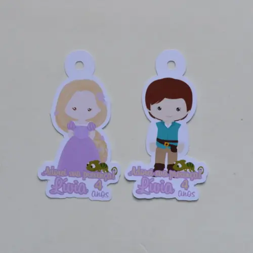 Tag lembrancinha Rapunzel e Príncipe