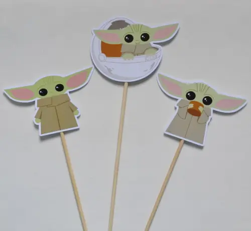 Palitões Decorativos Baby Yoda - 10 Unidades