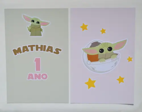 Pôster de Parede Baby Yoda - 2 Unidades