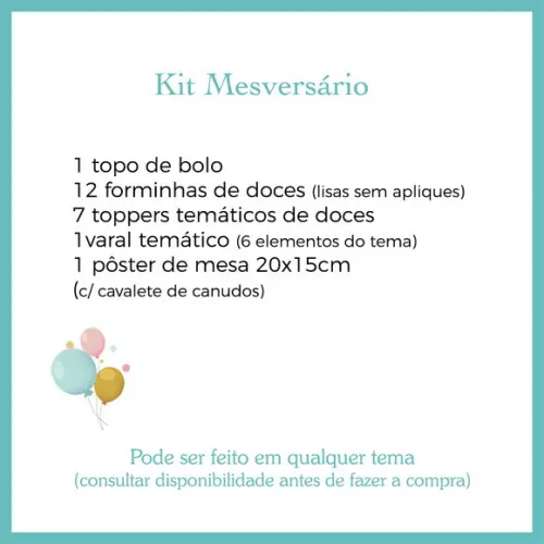Kit Mesversário - Qualquer Tema