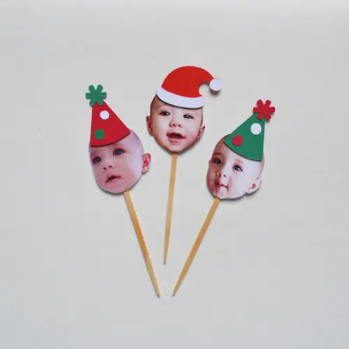Topper Rostinhos Natal (12 Unidades)