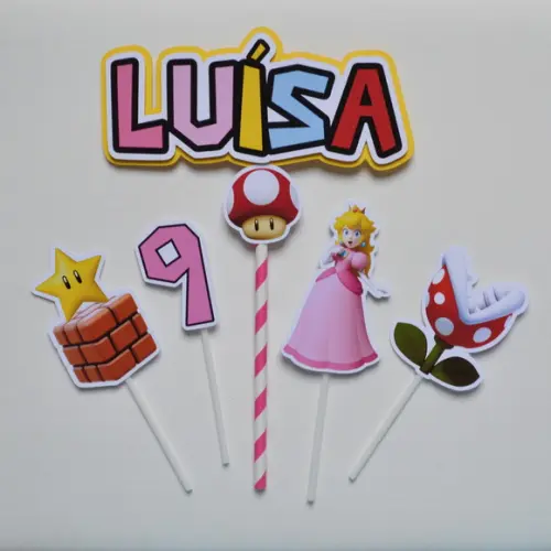 Topo de Bolo Princesa Peach