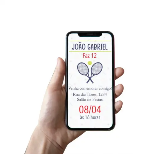 Convite Digital Jogo de Tênis
